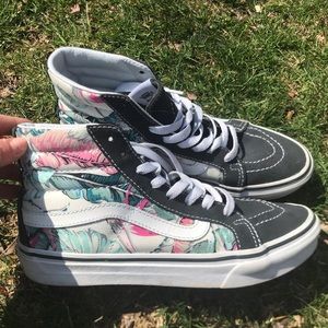 Tropical/ Floral Sk8 High Vans